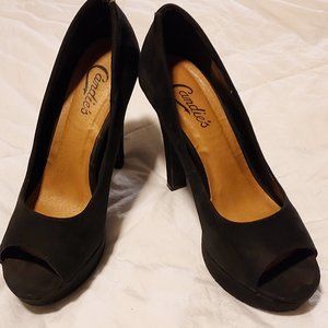 candies black suede heels